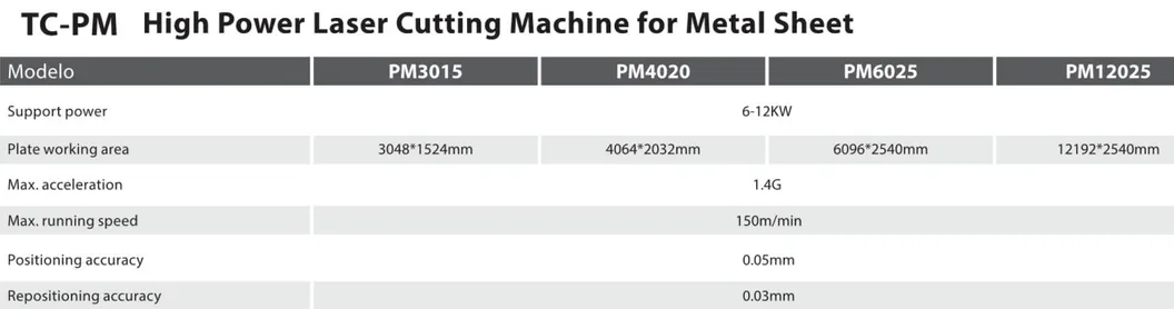 Tc-Pm Fiber Laser Cutting Machine for Metal Sheet Chinese Manufacturers