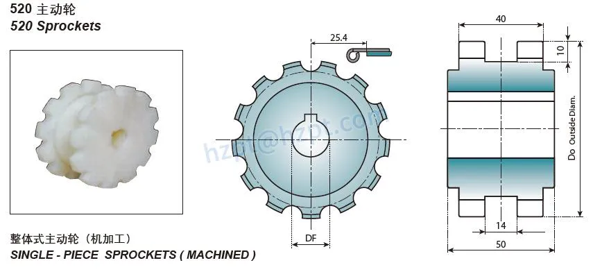 Plastic Idler Wheel Sprockets for 810 /520 Chain