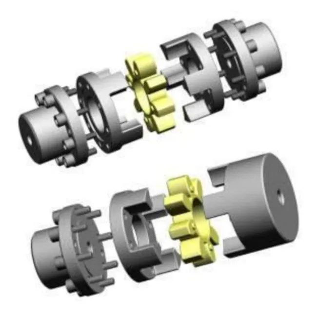 High Rotation Speed Jaw Coupling Flange Elastomer Curved PU Spider Flexible Jaw Spider Shaft Coupling for Mixer with Taper Sleeve