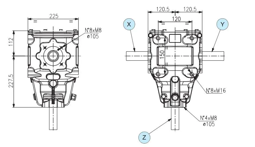 Tractor 540 to 1000 Agricultural Farm T-290HD Round Baler Gearbox