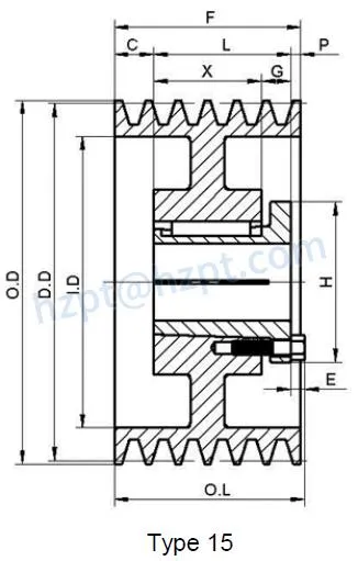 6tc Series Cast Iron Sheaves with Split Taper Bushings