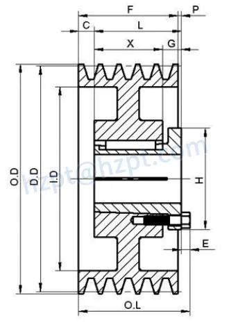 5tc Series Cast Iron Sheaves with Split Taper Bushings