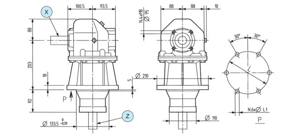 Agricultural Pto Rotary Mower Gearbox Lf-227j