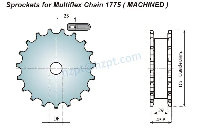Plastic Sprockets & Idler Wheels for Multiflex Chain 1700 Series 1175 2700