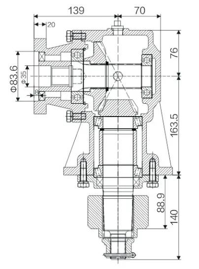 Agricultural 540rpm Taper Spline Lawn Mower Gearbox RC51