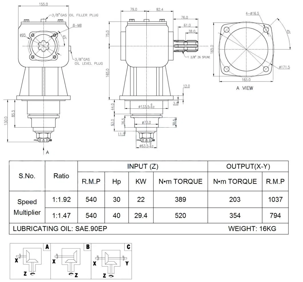 Agricultural Bevel Finishing Mower Rotary Mower Gearbox Lf-205j