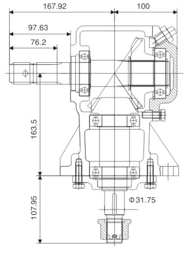 Agricultural RC30-193 1: 1.93 Rotary Cutter Lawn Mower Gearbox