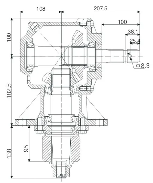 Agricultural 966109 Bevel Lawn Mower Gearbox
