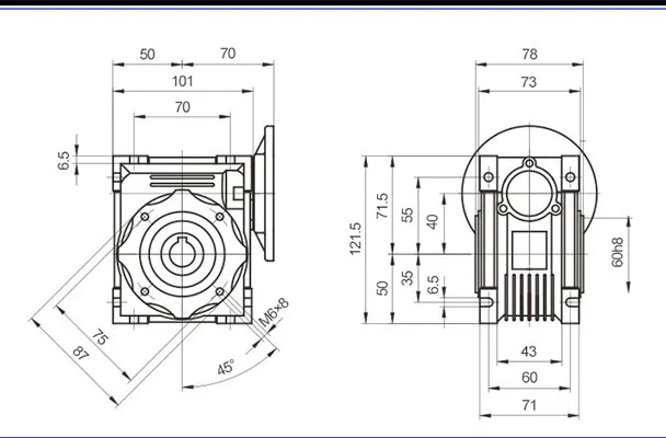 Motovario RV40 Right Angle Wright Gearbox Transmissions
