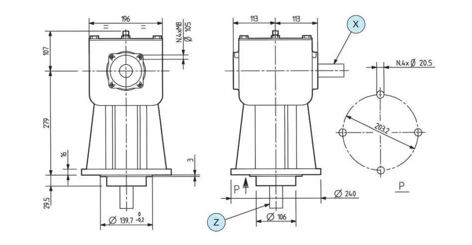 Agricultural Pto Lf-139A Tractor Rotary Mower Gearbox