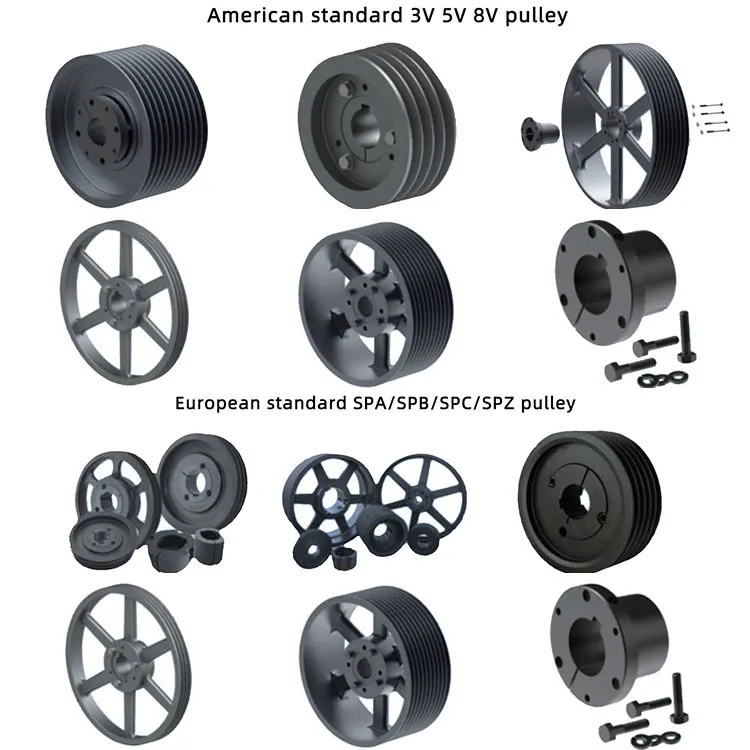 Pre-Machined Taper Bushes Endless Single V-Shaped Groove Ribs Multi-Ribbed Pulley with Pilot or Taper Bore