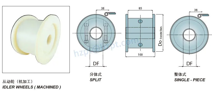 Plastic Machined Sprockets & Idler Wheels for 802-805 Chain