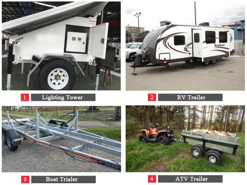 Machinical Disc Brake Truck Trailer Rubber Torsion Axle with Electric Drum Brake for LED Display Transportation Trailer