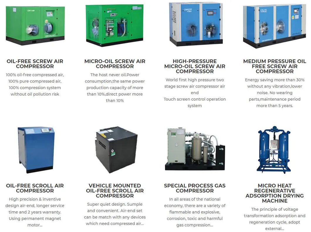 Cmn/G Series High Pressure Two Stage Micro-Oil Screw Air Compressor with Touch Screen Control Operation System