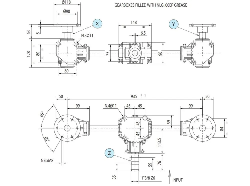 Agricultural L-150c Fertilizer Spreader Gearbox
