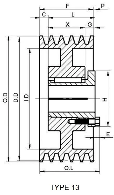 Attractive Price American Standard 4tb Gripbelt Sheaves with Split Taper Bushings
