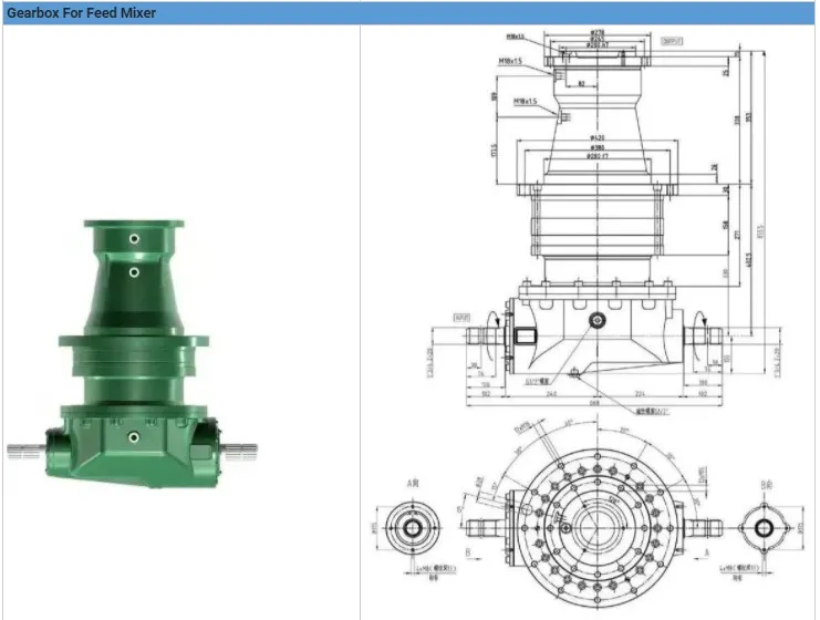 Agricultural Reduction Rpm Vertical PGA Feed Mixing Agriculture Epicyclic Single Auger Tmr Mixers Planetary Gear Box