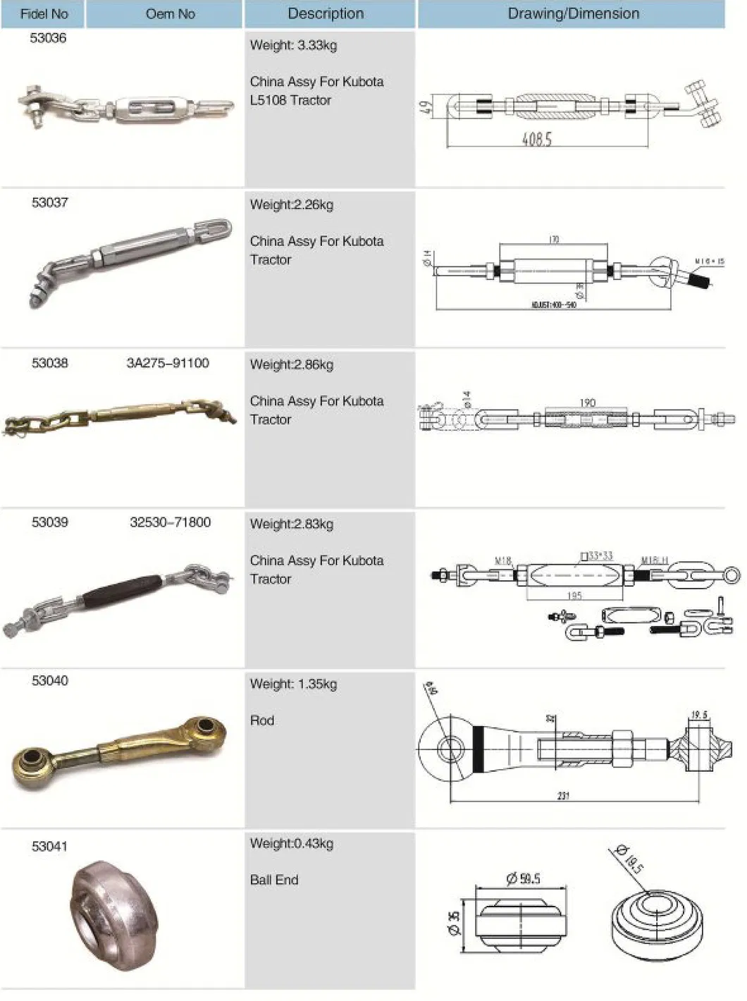 Agricultural Rod for Tractor