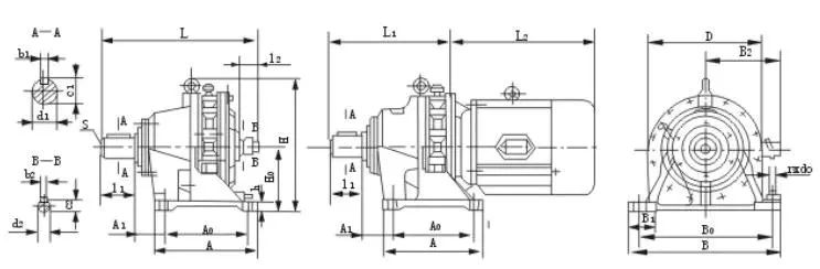 Bw / Xw Seriessingle Stage Foot-Mounted Cyclo Cycloidal Gearbox Reducer