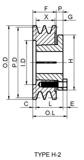Promotional Various Cast Iron Two-Groove American Standard Sheaves with Split Taper Bushings