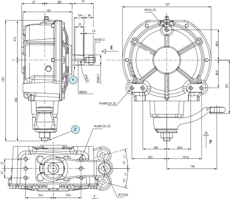 Agricultural OS861 Grain & Sunflower Headers Gearbox for Cuts Gathers Crops