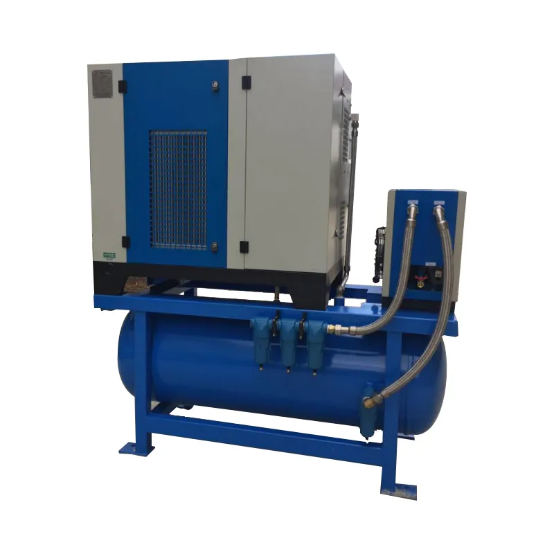 Industrial Tri-Phase Integrated Laser Cutting All in One Screw Air Compressor Pump IP54 Ie4 Air Compressors with Gas Tank