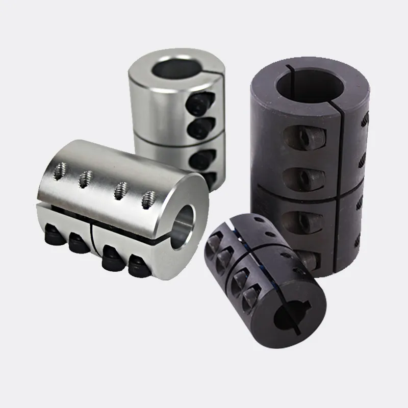 Aluminum Black Oxide Steel Axis Bearing Fittings Clamp Style Flange Carbon Keyway Rigid Shaft Coupling