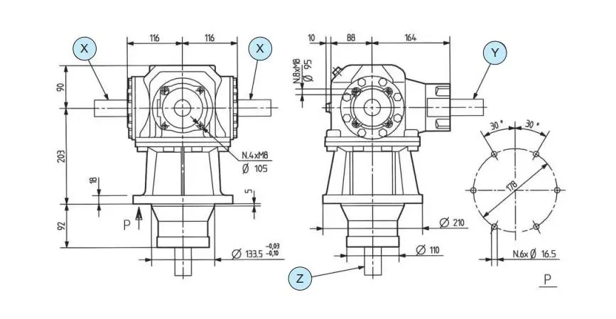 Agricultural Machinery Parts TF-26A Rotary Mower Gearbox