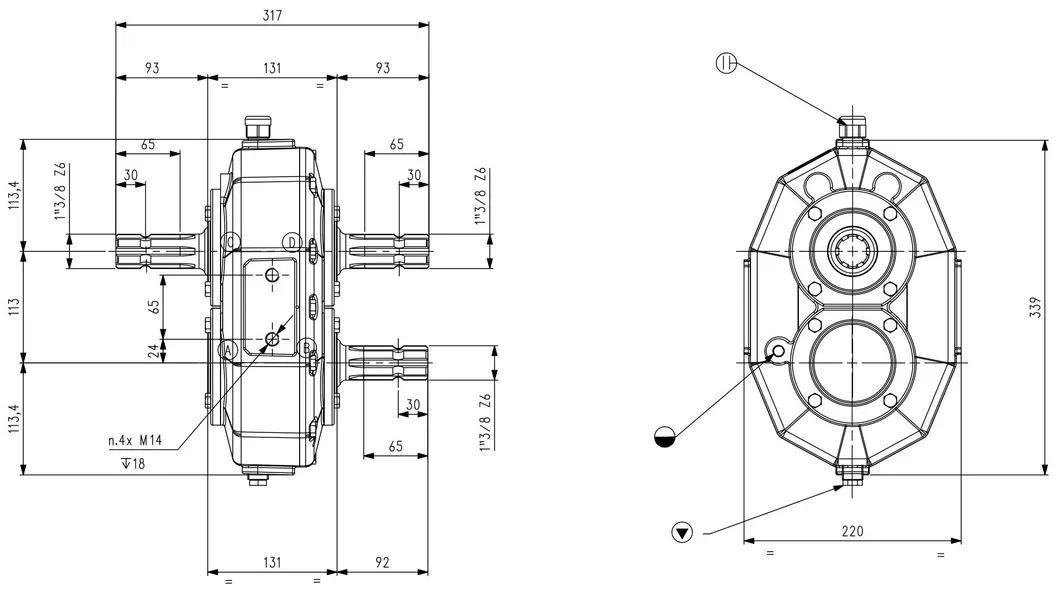 Agricultural Tractor Pto Fertilizer Mixer Gearboxes Mr-90 1: 1