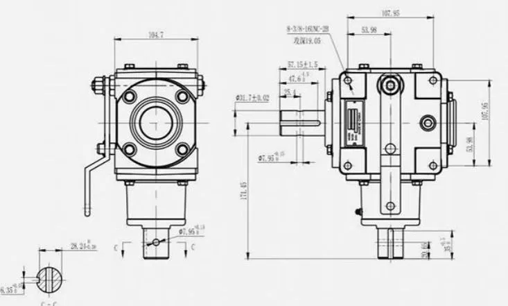 Ep2309832 16HP 540 Rpm 19teeth Gram Conveyor System Agricultural Gear Box Grain Conveyor Gearbox