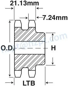 08b-2 Double Duplex Metric Roller Chain Sprocket with B-Hub Taper Bushed