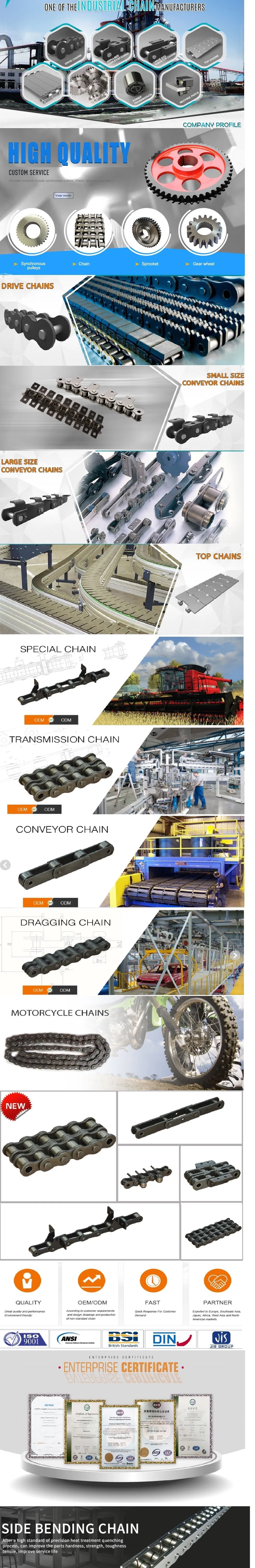 High Quality Simplex Chain Standard Conveyor Gear Double Pitch Short Pintle Cast Iron Transmission Stain Steeling Metric Roller Simplex Chain