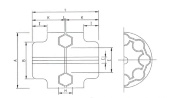 Mh 55~ Mh230 Cast Iron Elastic Shaft Coupling Flexible Jaw Couplings with Rubber PU Spider Electric Motor Couplings