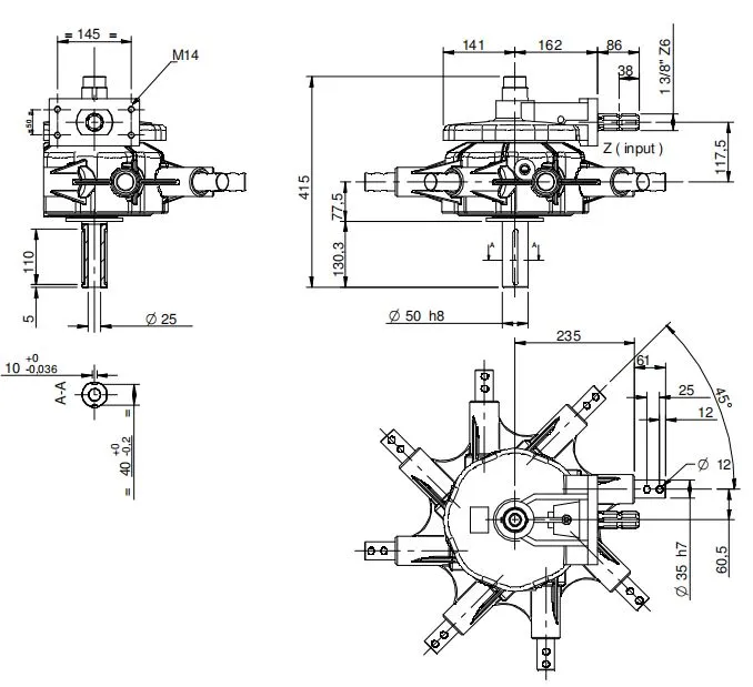 Agricultural Machinery Parts Side Delivery Rake Gearbox