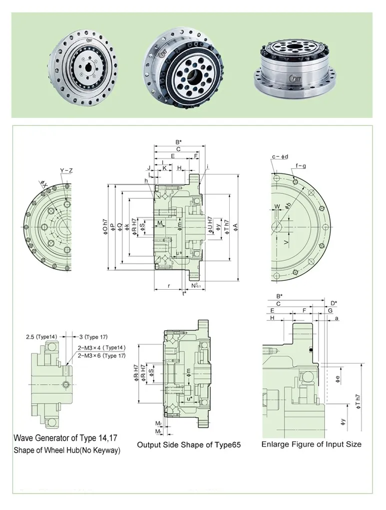 Elfs/Elfs Integrated Series Harmonic Gearing Arrangement Harmonic Low Noise Drive Robot Reducer Gearboxes for Servo Motor Used in Robot Arms
