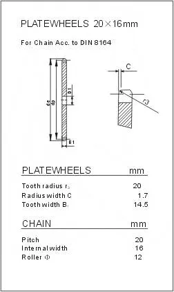 European Standard Plate Wheels Sprocket for Conveyor Chains P20