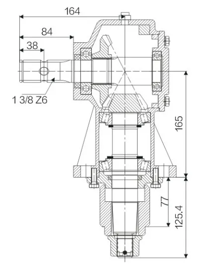 GS4RC Agricultural 1-3/8 Z6 Taper Spline Lawn Mower Tractor Gearbox