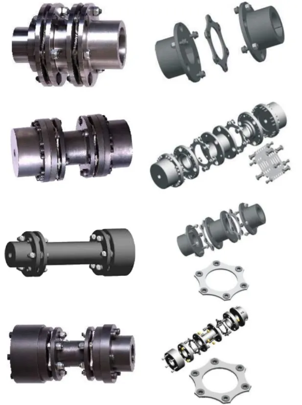 Industrial Single Piece Elastic Diaphragm Cushion Cast Iron H Type Flex Disc Jaw Flexible Coupling with Rubber Elastomer