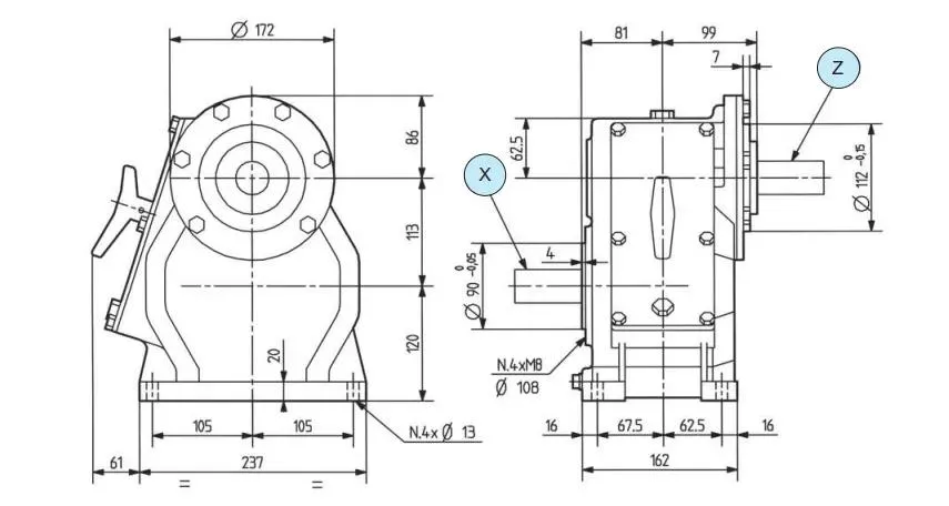 Agricultural D21A Sprayer Gearbox for Sprayer System