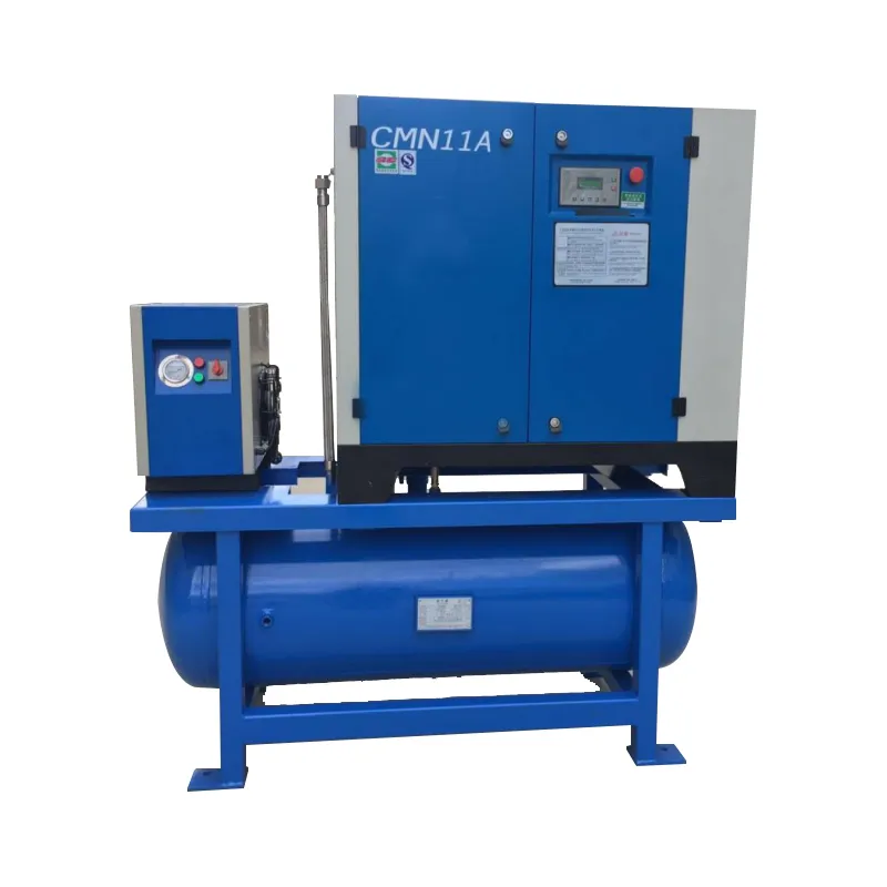 Industrial Tri-Phase Integrated Laser Cutting All in One Screw Air Compressor Pump IP54 Ie4 Air Compressors with Gas Tank