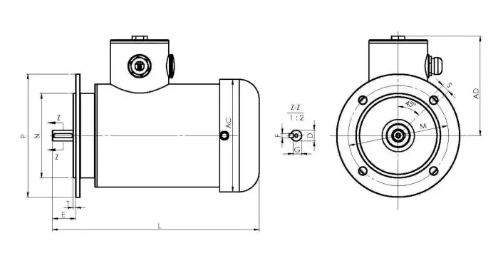B5 Flange Mounted Stainless Steel Motor-Tefc for Food Machinery