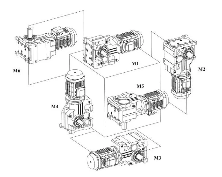 K Series Helical Bevel Gear Motor Shaft Mounted Gear Speed Reducer Marine Transmission Gearbox Harmonic Drive Reducer
