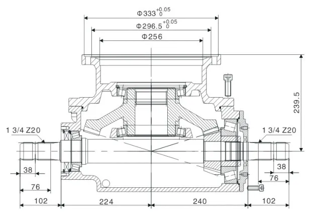 Agricultural 40002 540 Pto Bevel Lawn Mower Gearbox