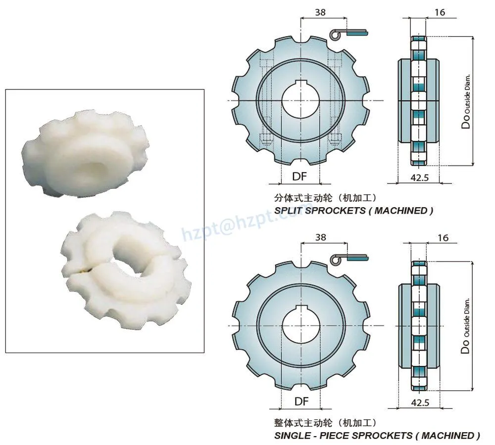 Plastic Sprockets and Idler Wheels for 880/880m/880tab/878tab/880BS Series Chain
