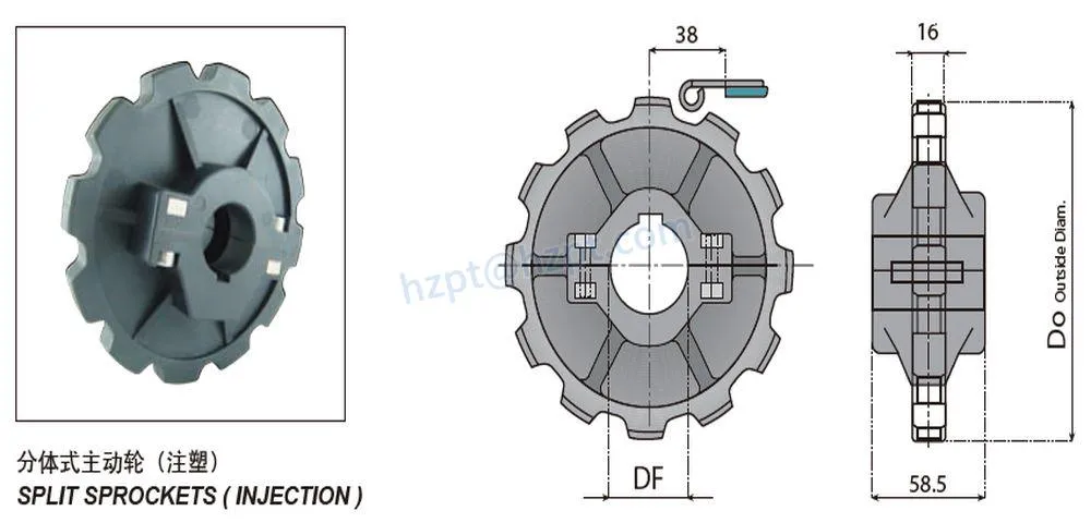 Plastic Sprockets and Idler Wheels for 880/880m/880tab/878tab/880BS Series Chain