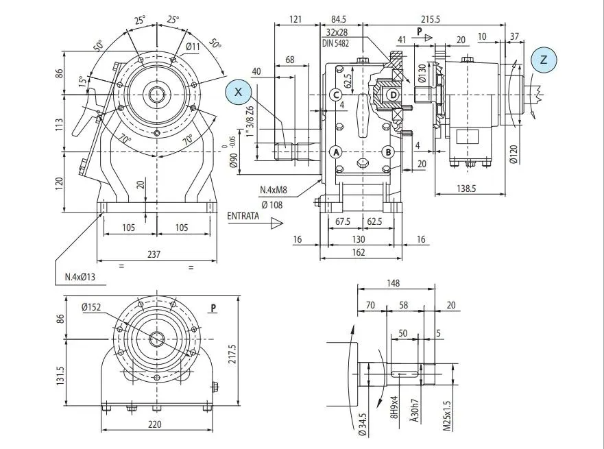 Agricultural D21A Sprayer Gearbox for Sprayer System