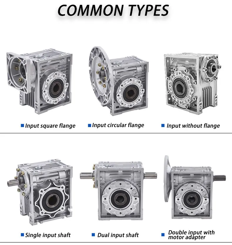 7.5~100 Ratio Solid Shaft Output Small 1: 50 Ratio Reduction Unit Speed Reducer Gear Combination Transmission Gearbox Worm Gear Box