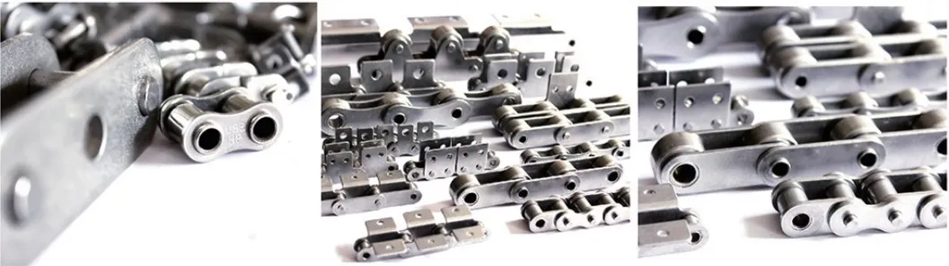 Stainless Steel Roller Conveyor Drive Leaf Chain for Wastewater Cold Drink Food Processing Packaging Industry Agricultural with Sprocket