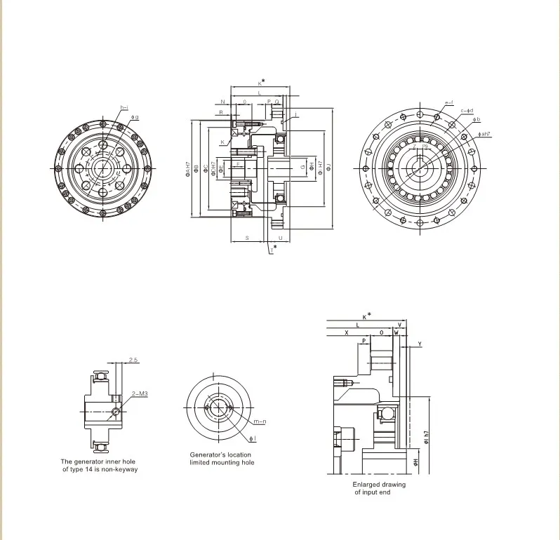 Elht Series High Precision Harmonic Robot Reducer Drive Strain Wave Gear Set for CNC Machine Sewing Machine Small Gear Speed Stepper Motor