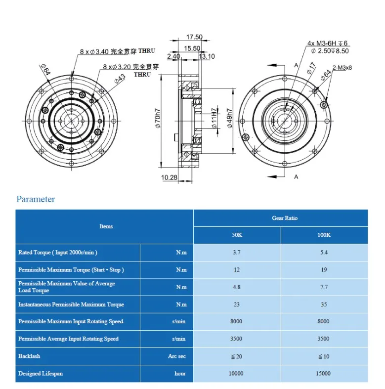 Elht Series High Precision Harmonic Robot Reducer Drive Strain Wave Gear Set for CNC Machine Sewing Machine Small Gear Speed Stepper Motor